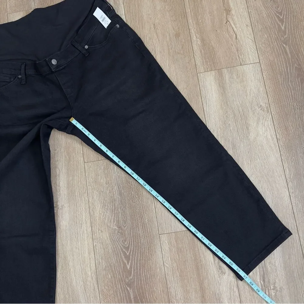 NWT Gap Maternity Size 34/18 True Waistband Full Panel Girlfriend Jeans Black